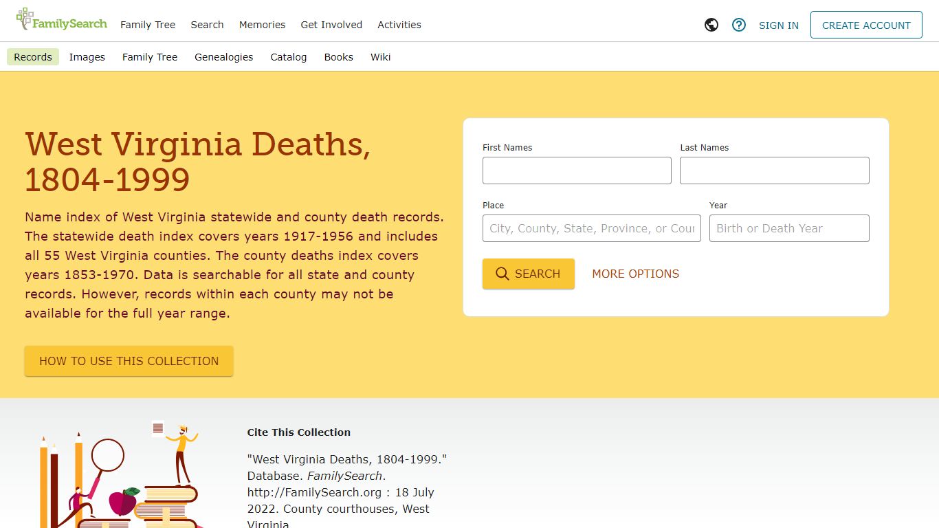 West Virginia Deaths, 1804-1999 • FamilySearch
